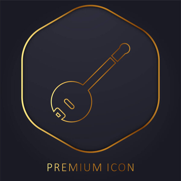 Banjo golden line premium logo or icon