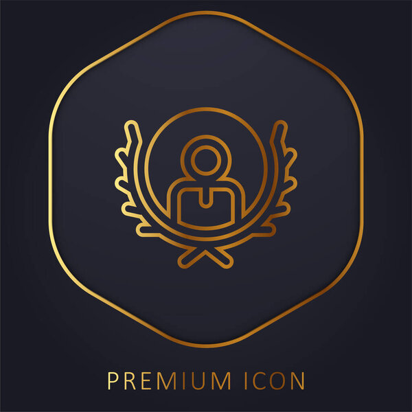 Award golden line premium logo or icon