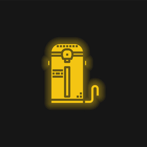 Boiler yellow glowing neon icon