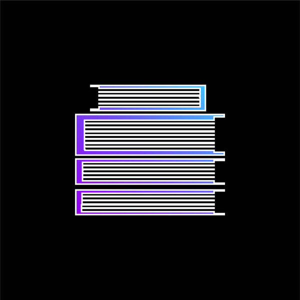 Books Stack blue gradient vector icon