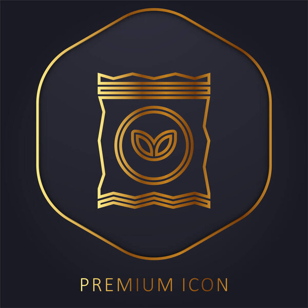 Сумка золотой линии премиум логотип или значок