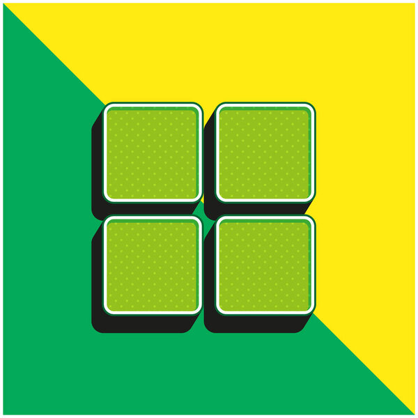 Blocks Green and yellow modern 3d vector icon logo