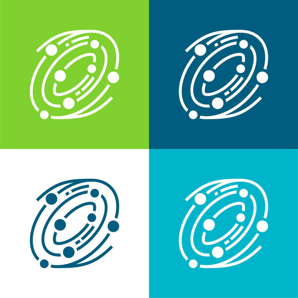 Astronomy Flat four color minimal icon set