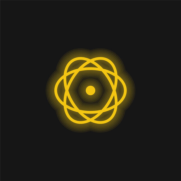 Атомный вариант желтого перчаточного неонового значка