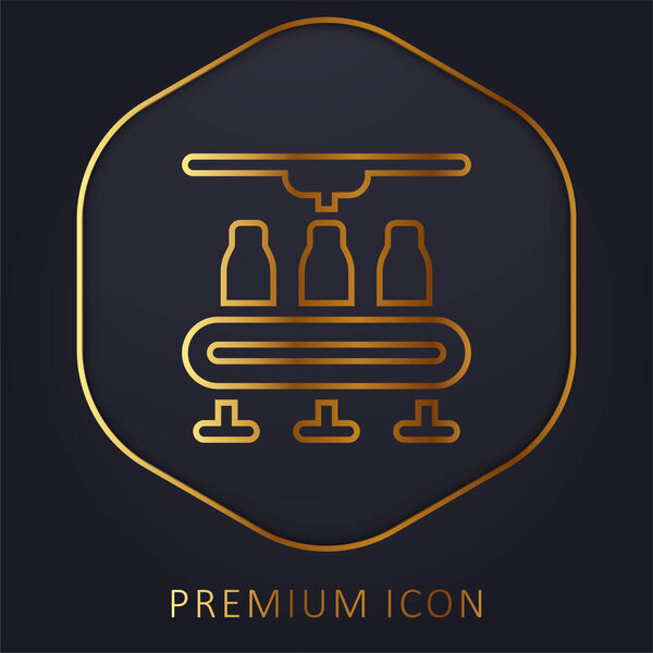 Bottles golden line premium logo or icon