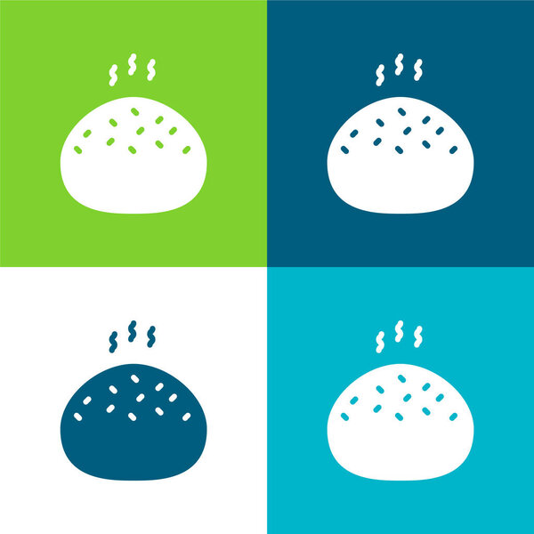 Bread Roll Flat четыре цвета минимальный набор значков