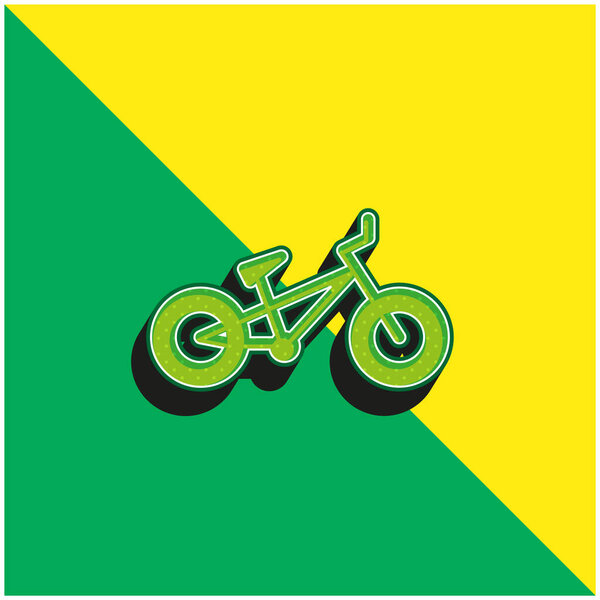 Bmx Green and yellow modern 3d vector icon logo