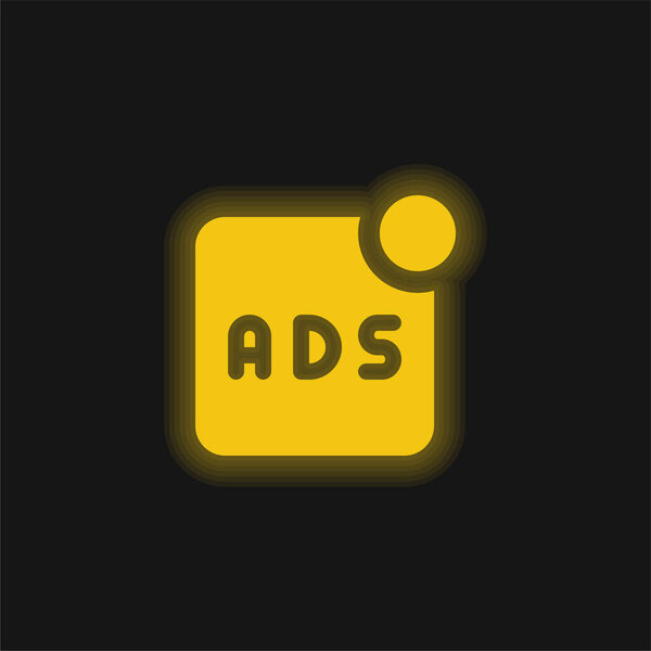 Ads yellow glowing neon icon