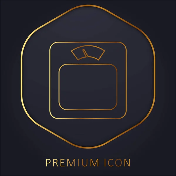 Herramienta Pesaje Corporal Línea Dorada Logotipo Premium Icono — Vector de stock