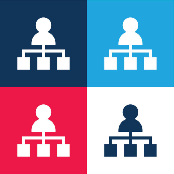 Босс синий и красный четыре цвета минимальный набор значков