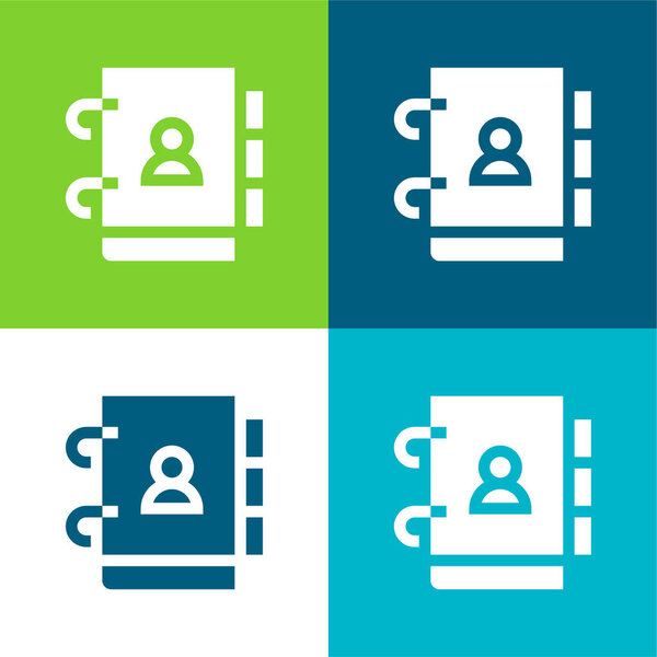 Повестка дня Плоский четырехцветный минимальный набор значков