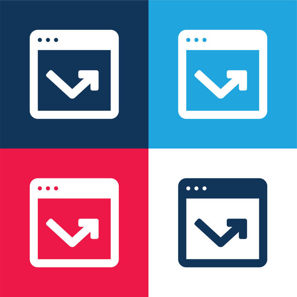 Bounce blue and red four color minimal icon set