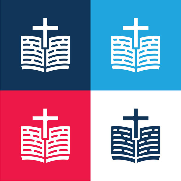 Библейский синий и красный цвета минимальный набор значков