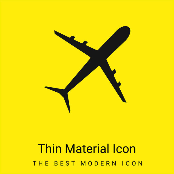 Airplane minimal bright yellow material icon