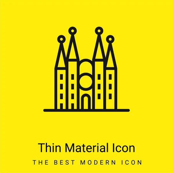 Barcellona Icona Minimale Materiale Giallo Brillante — Vettoriale Stock