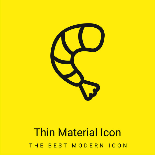 Большая креветка минимальная ярко-желтая икона материала