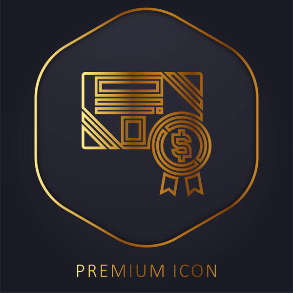 Bond golden line premium logo or icon