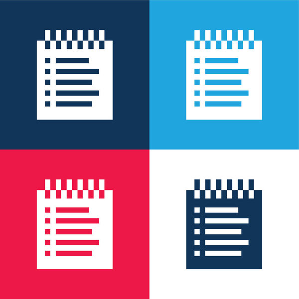 Список заказов синий и красный четыре цвета минимальный набор значков