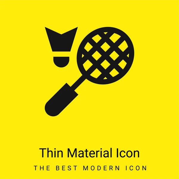 Badminton Minimal Bright Yellow Material Icon — Stock Vector