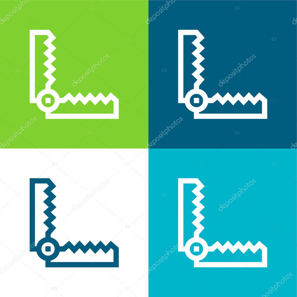 Bear Trap Flat four color minimal icon set