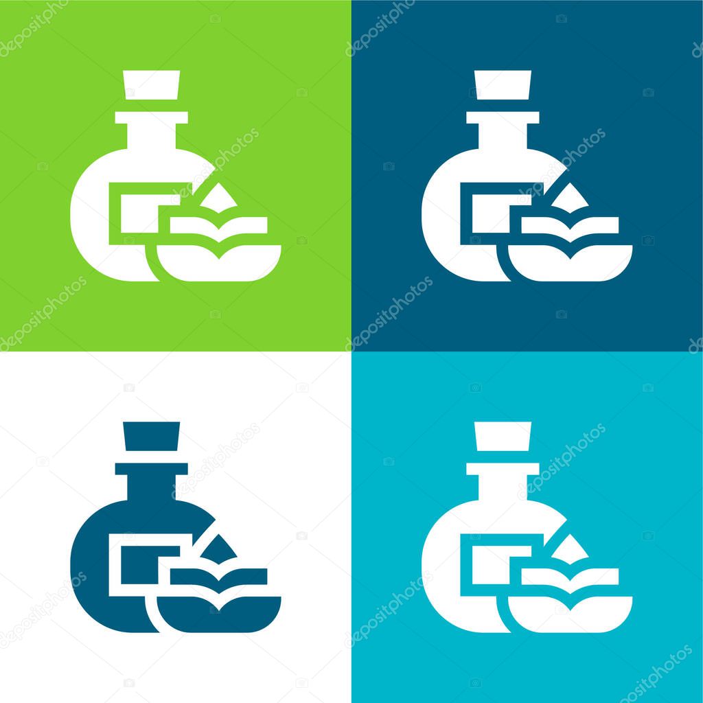 Aromatherapy Flat four color minimal icon set