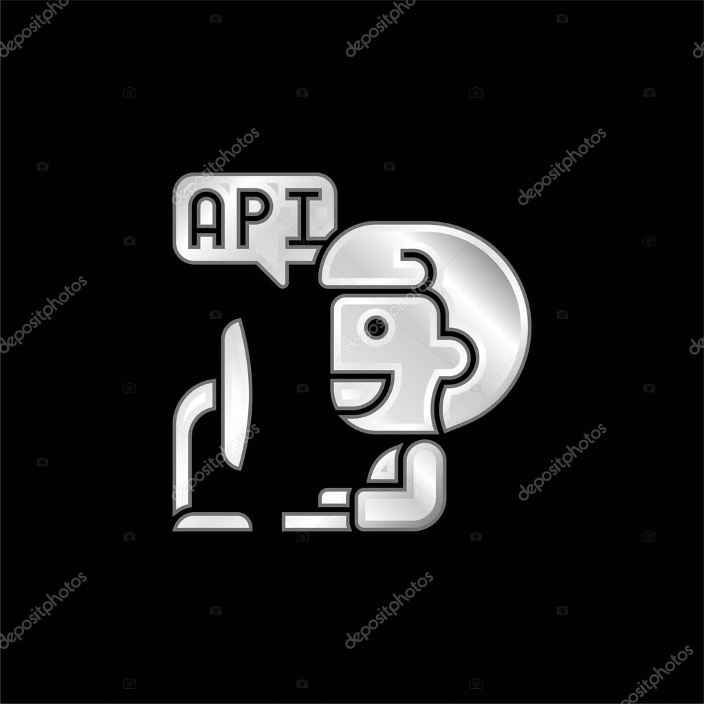 Application silver plated metallic icon