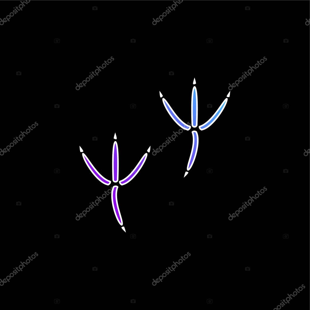 Bird Pawprints blue gradient vector icon