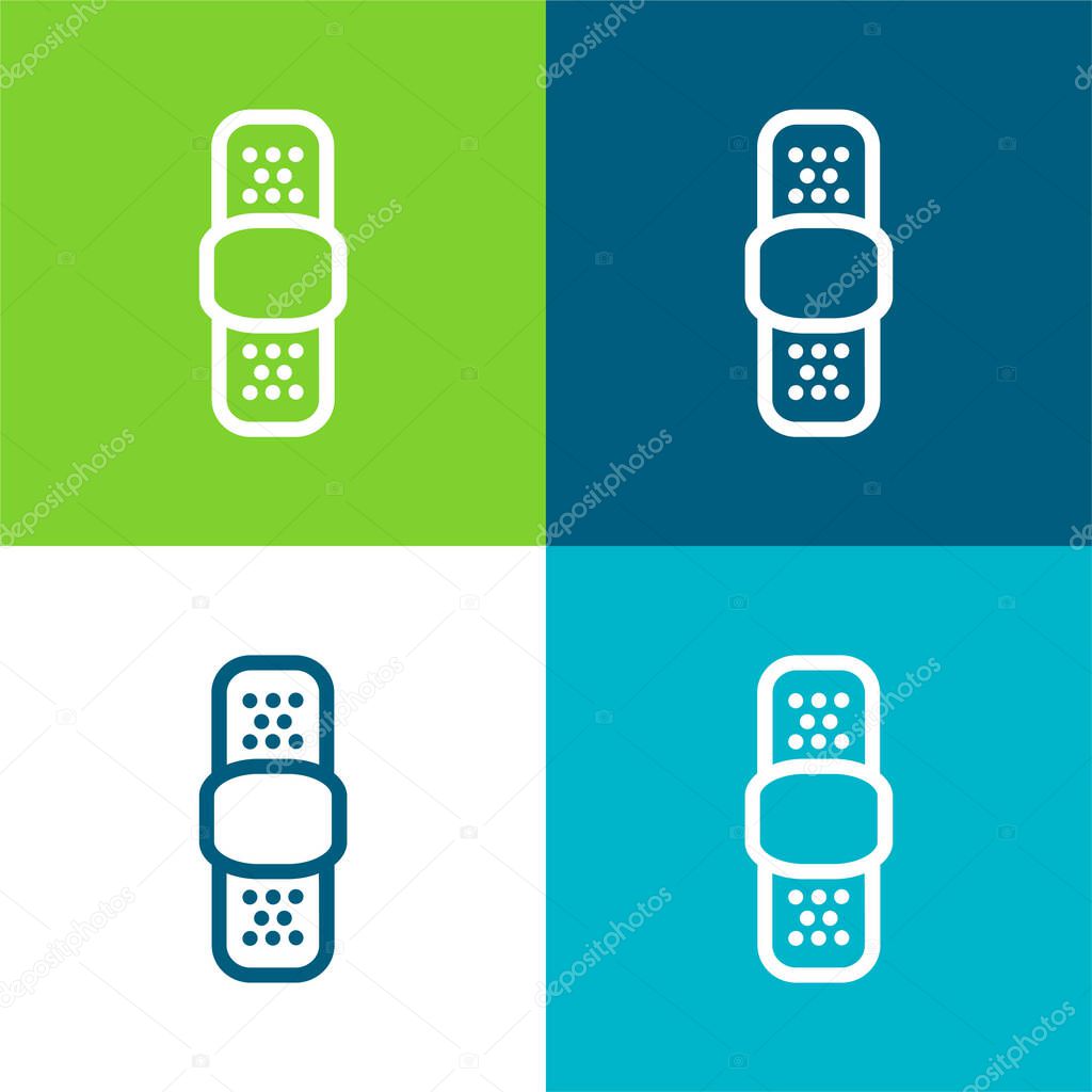 Band Aid Flat four color minimal icon set
