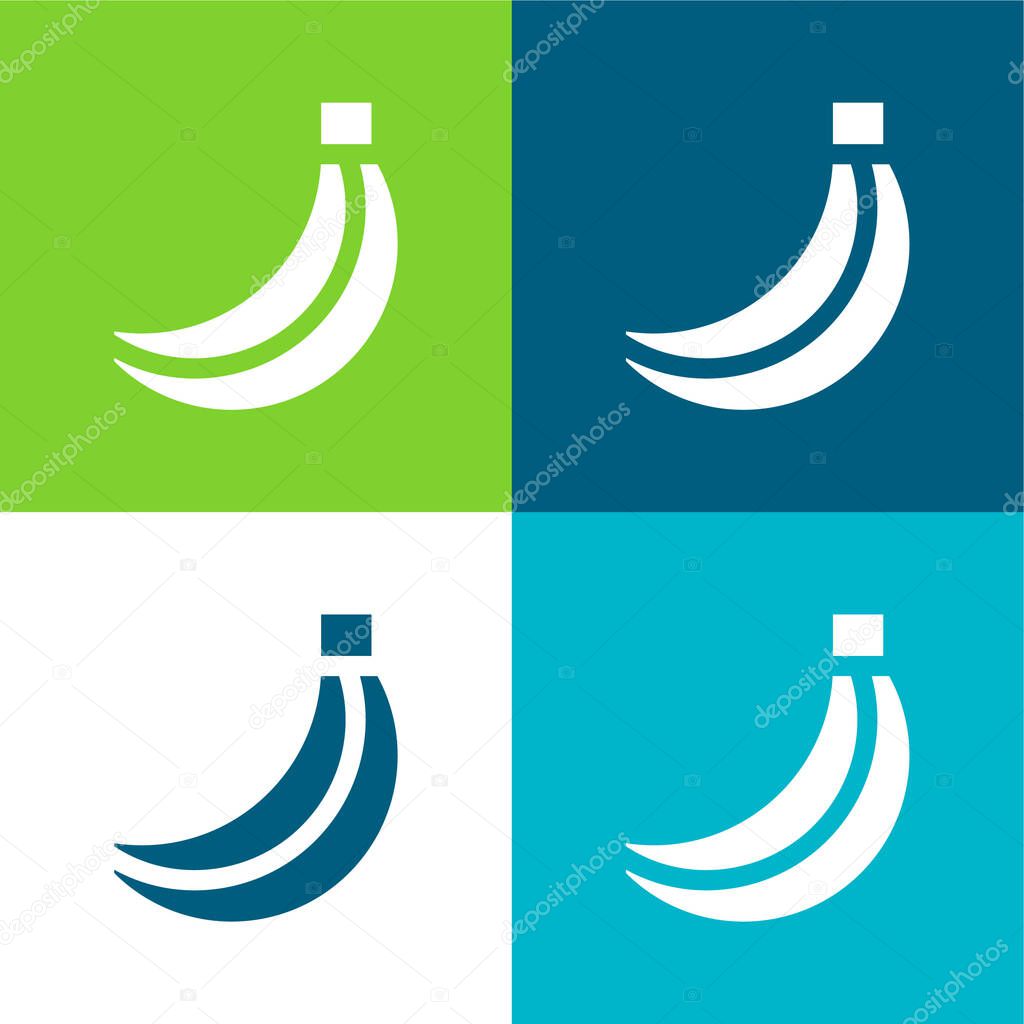 Banana Flat four color minimal icon set