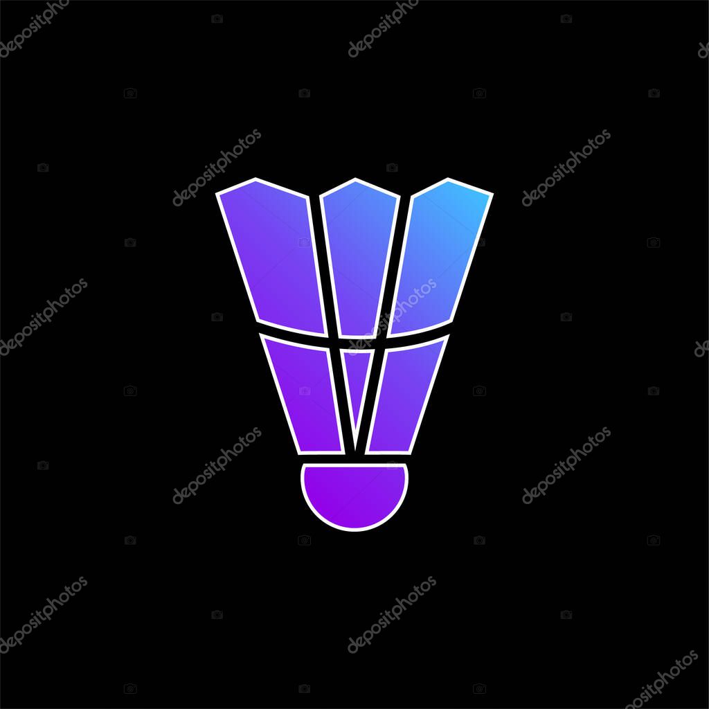 Badminton Feather blue gradient vector icon