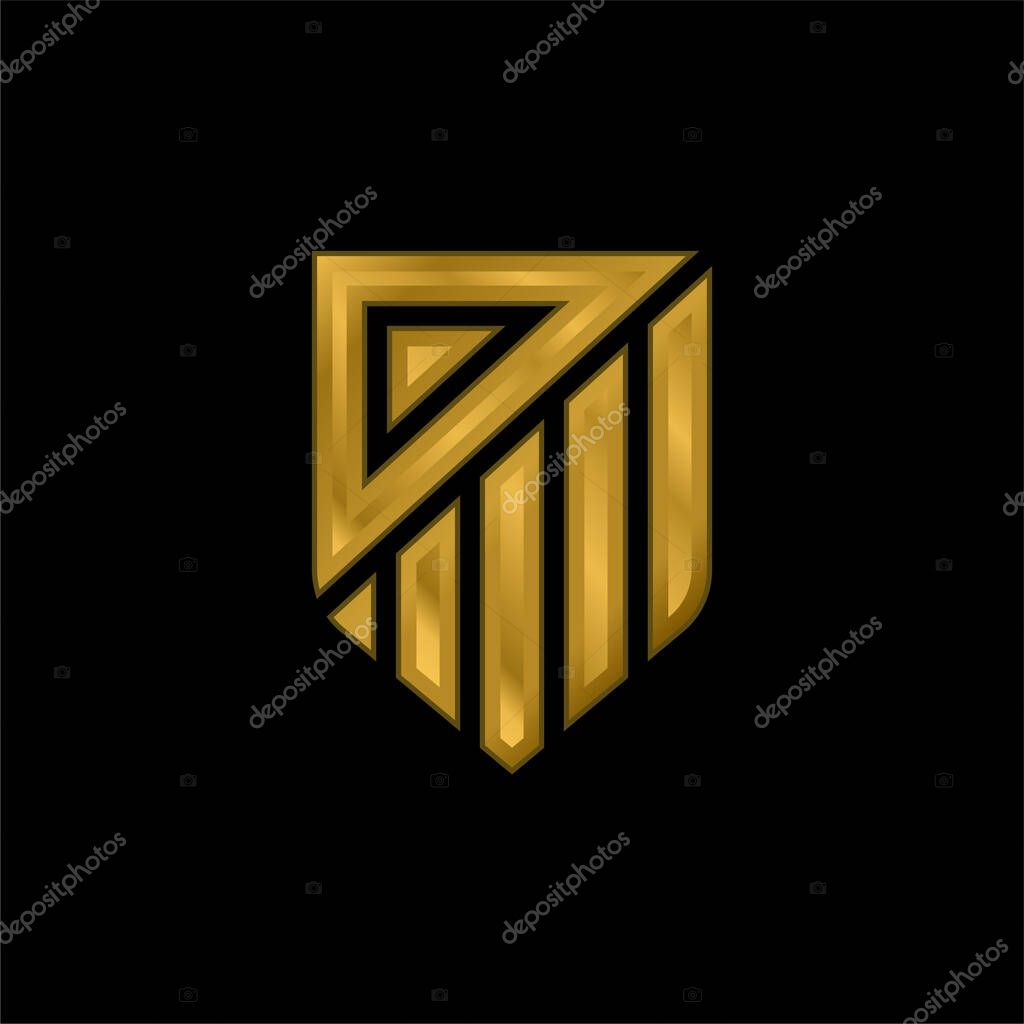Atletico De Madrid gold plated metalic icon or logo vector