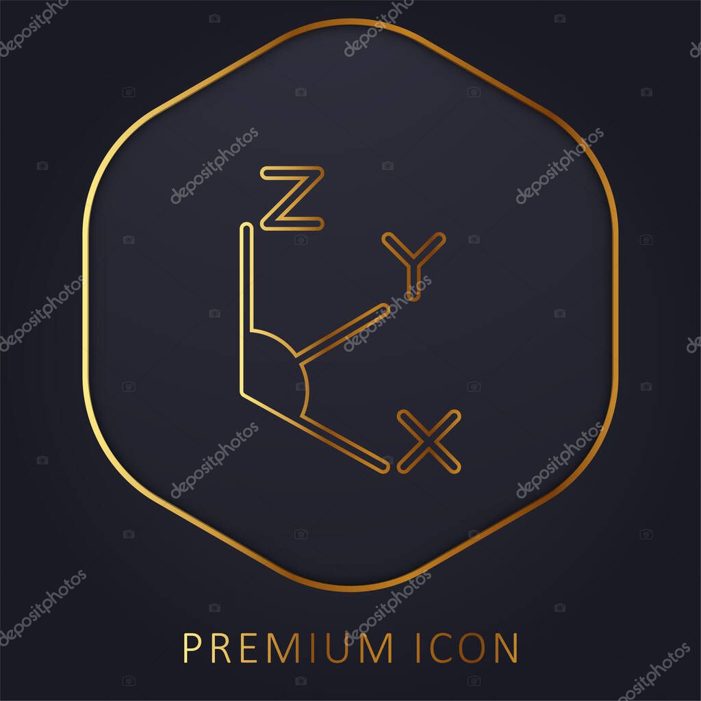 Axis golden line premium logo or icon