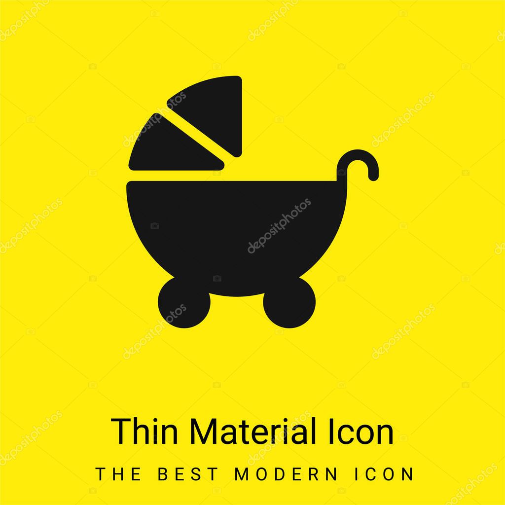 Baby Stroller minimal bright yellow material icon