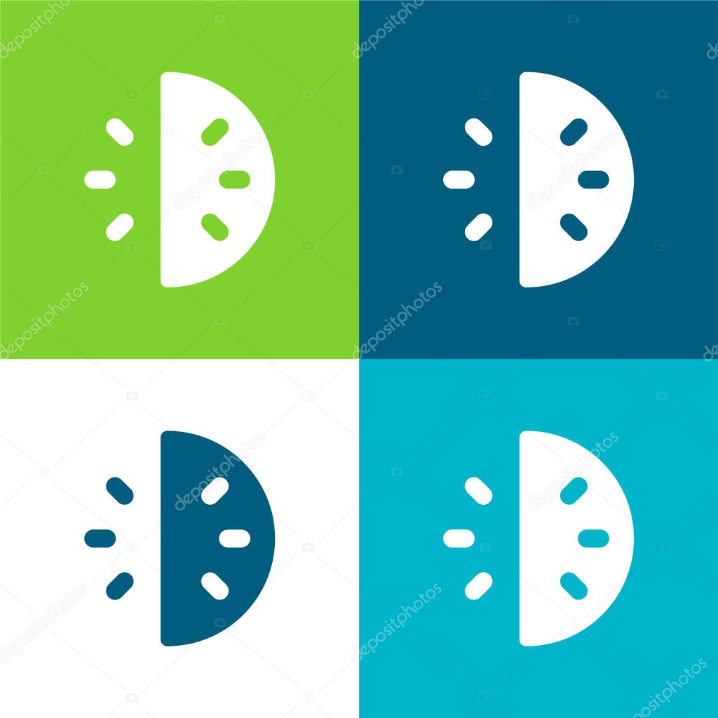 30 Minutes Flat four color minimal icon set