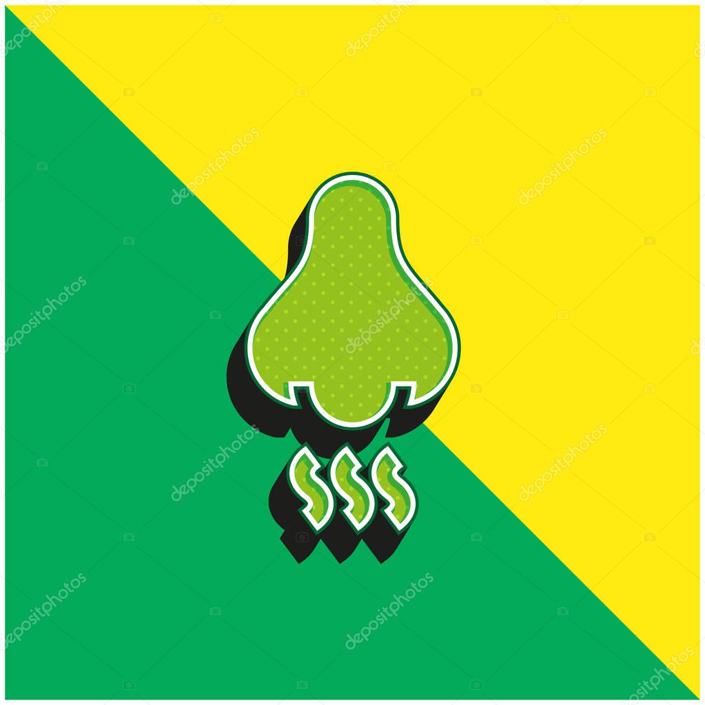 Aroma Green and yellow modern 3d vector icon logo