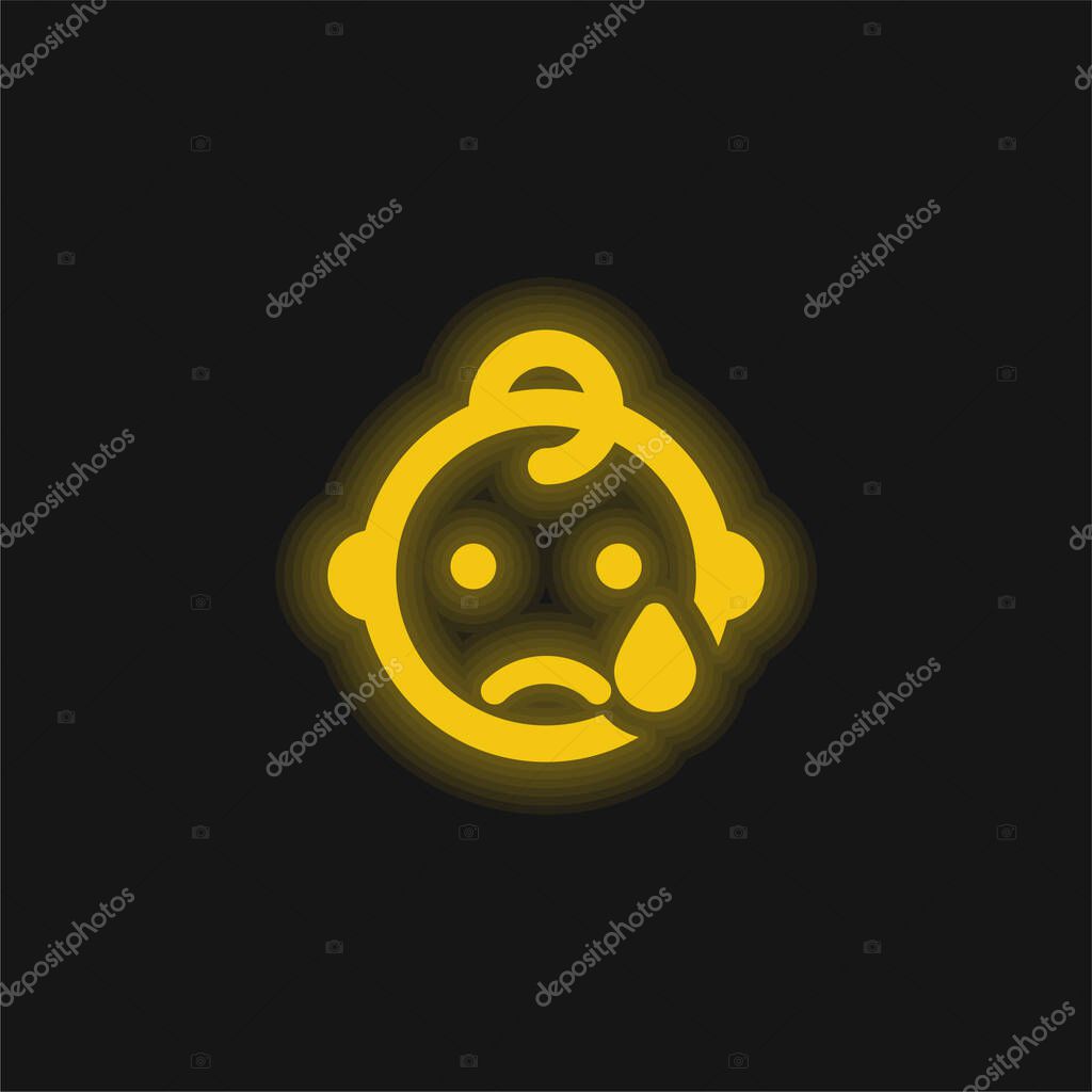 Baby yellow glowing neon icon