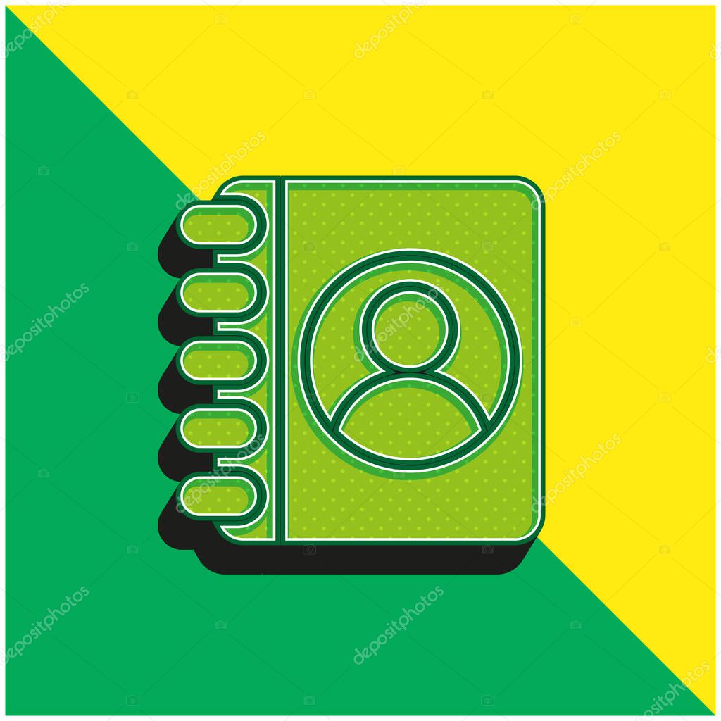 Agenda Green and yellow modern 3d vector icon logo
