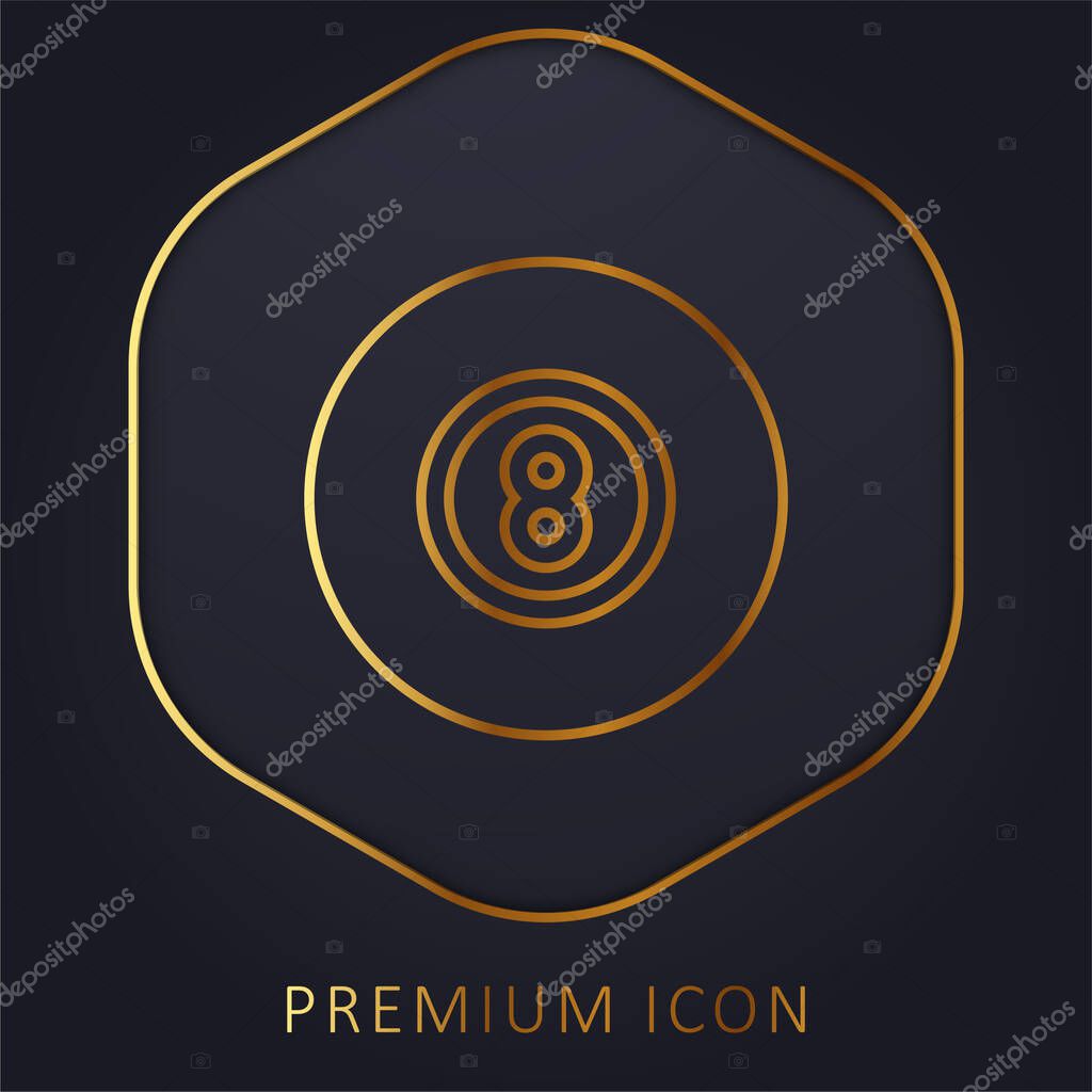 Billiard golden line premium logo or icon