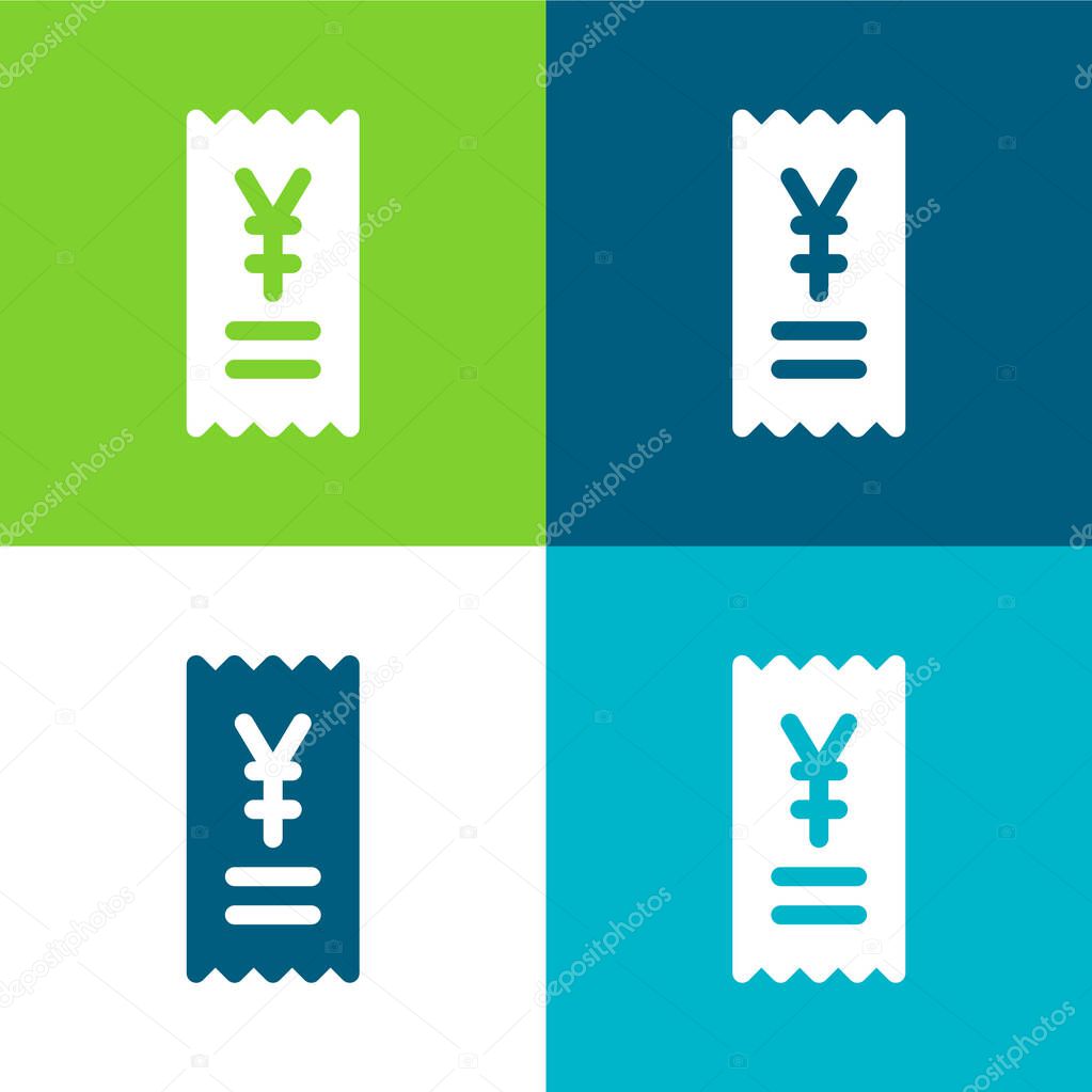 Bill Flat four color minimal icon set