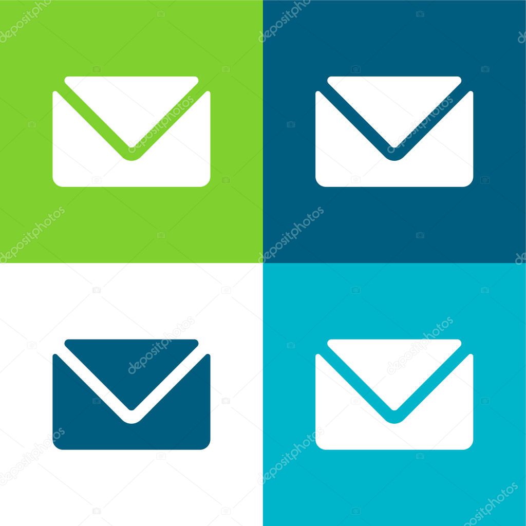 Big Envelope Flat four color minimal icon set