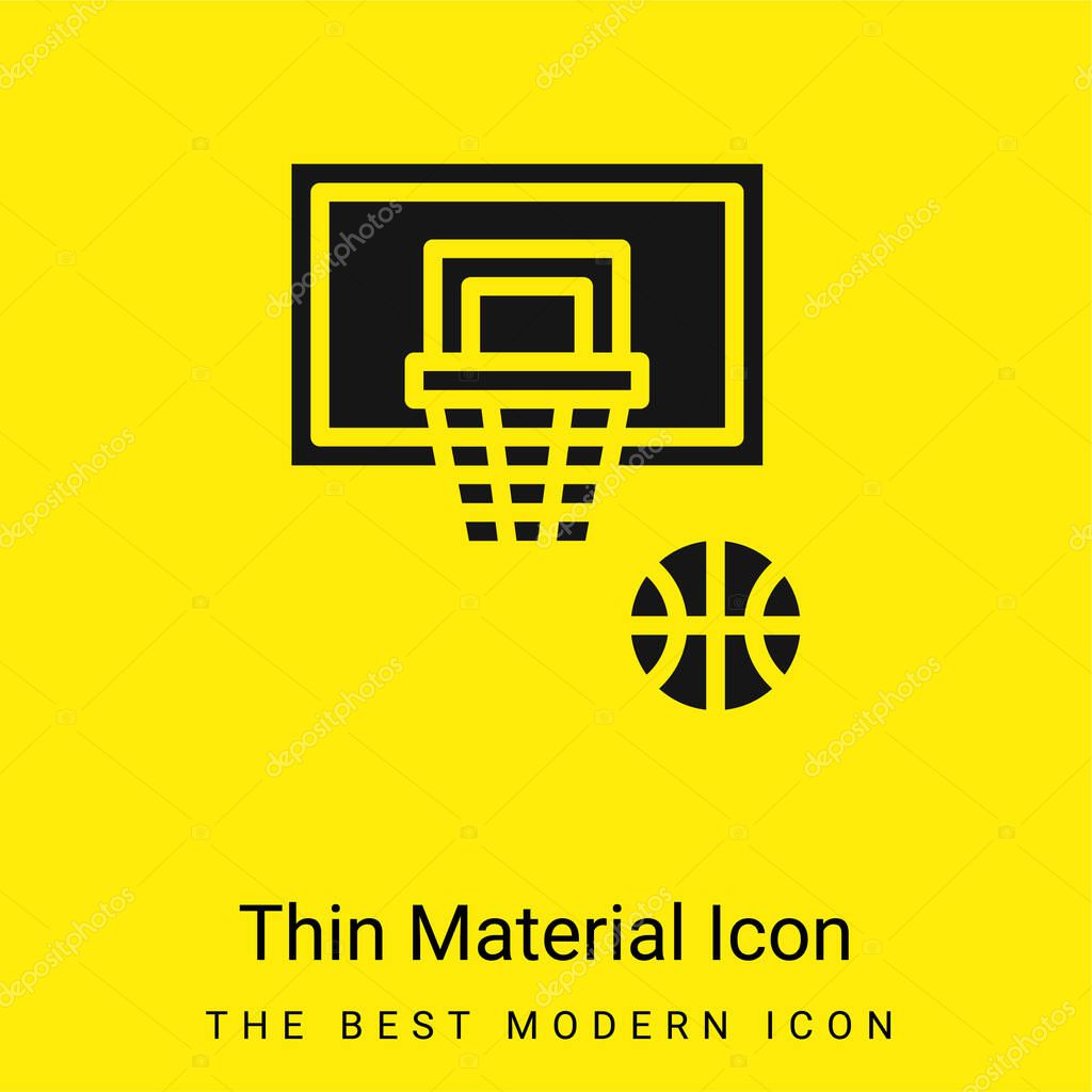 Basketball minimal bright yellow material icon