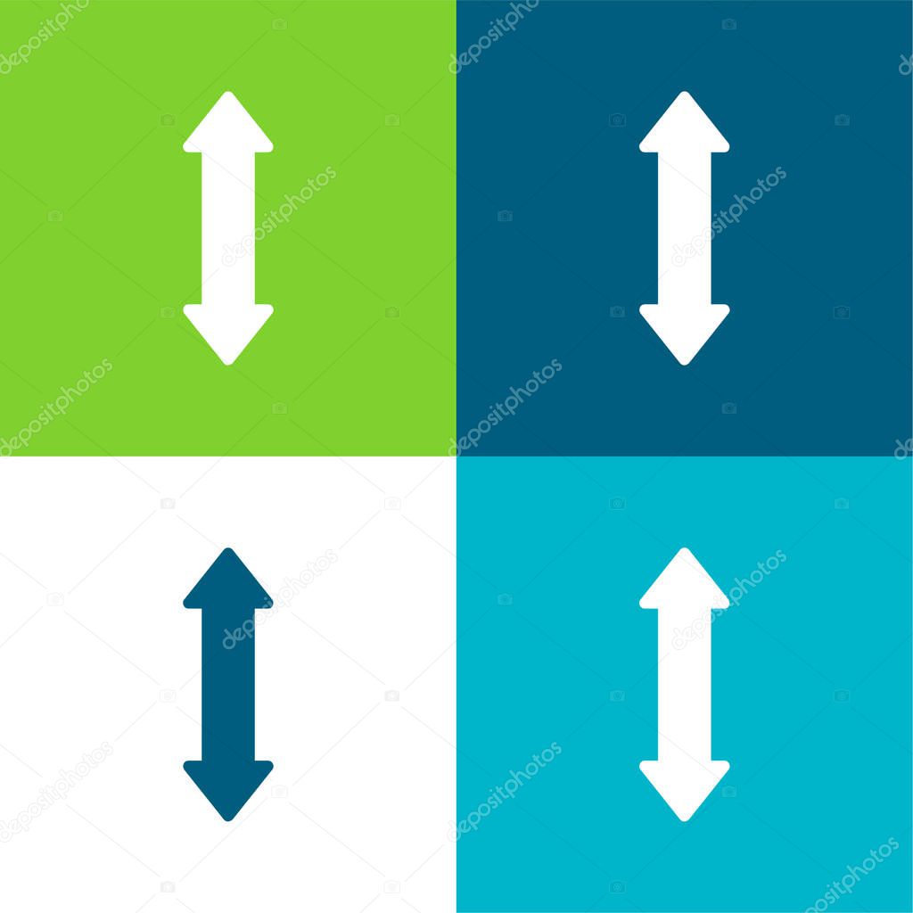 Arrow Double Up And Down Sign Flat four color minimal icon set