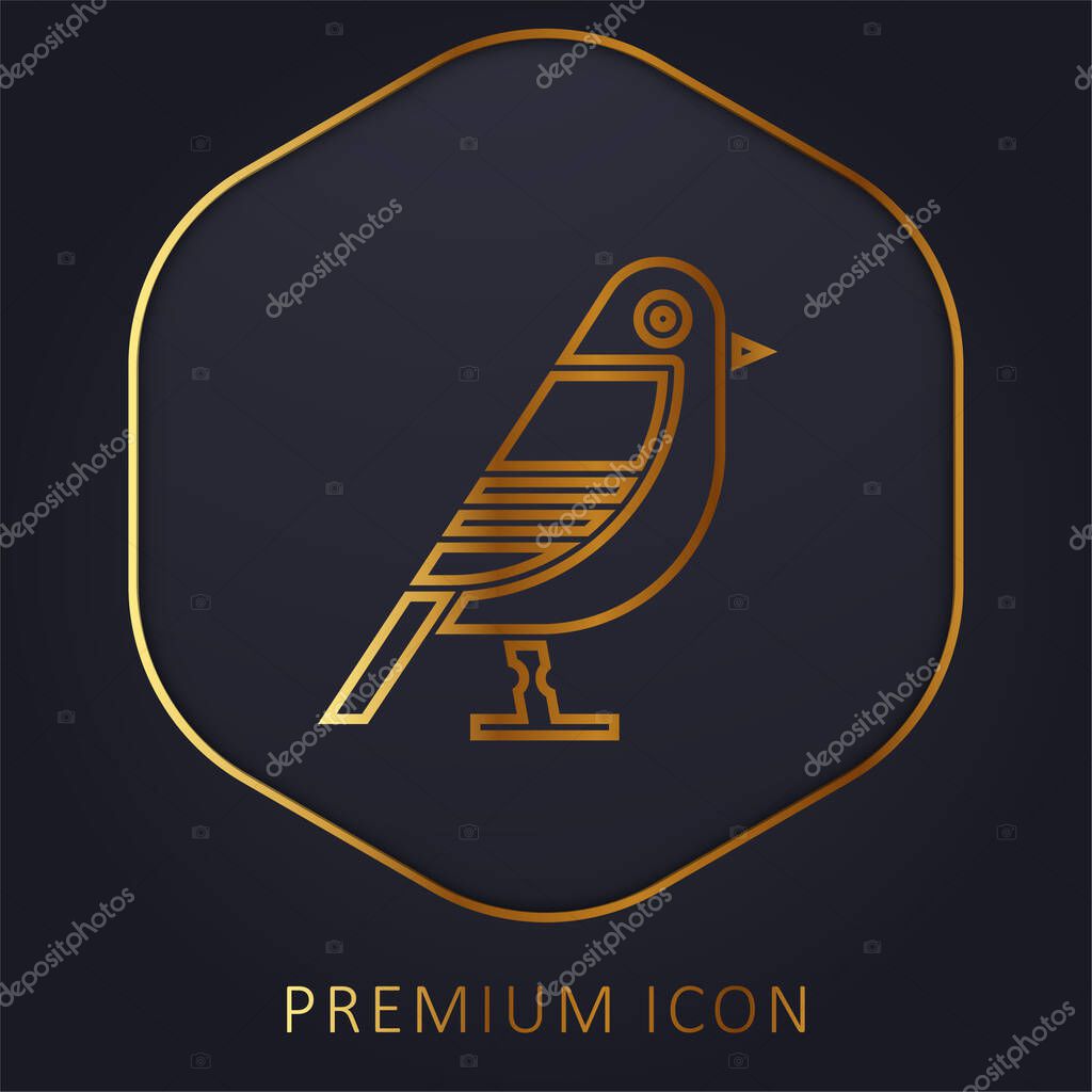 Bird golden line premium logo or icon