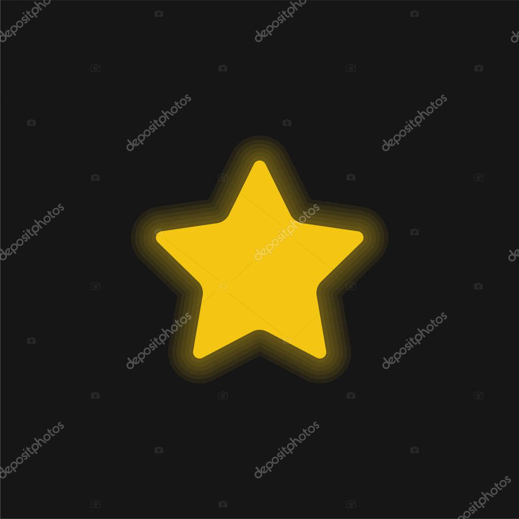 Black Star Silhouette yellow glowing neon icon