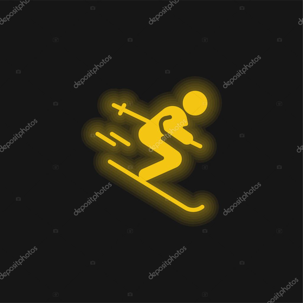 Alpine yellow glowing neon icon