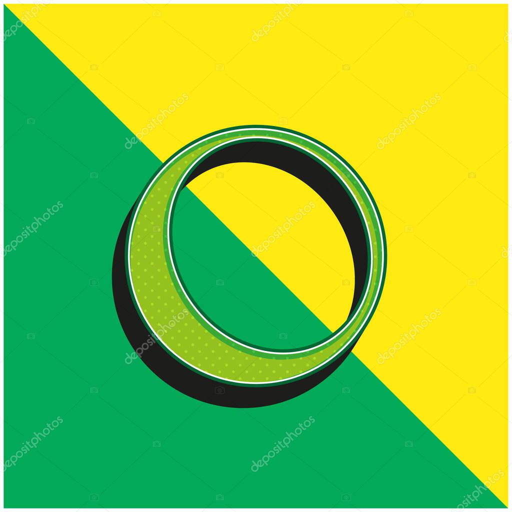 Ball Outline With Shadow At The Edge Green and yellow modern 3d vector icon logo
