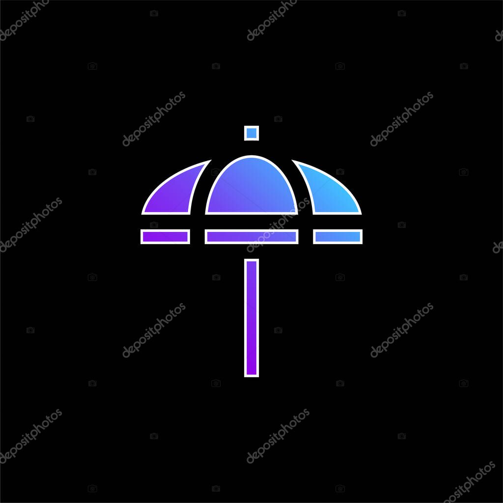 Beach Umbrella blue gradient vector icon