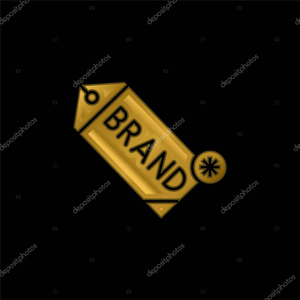 Brand gold plated metalic icon or logo vector