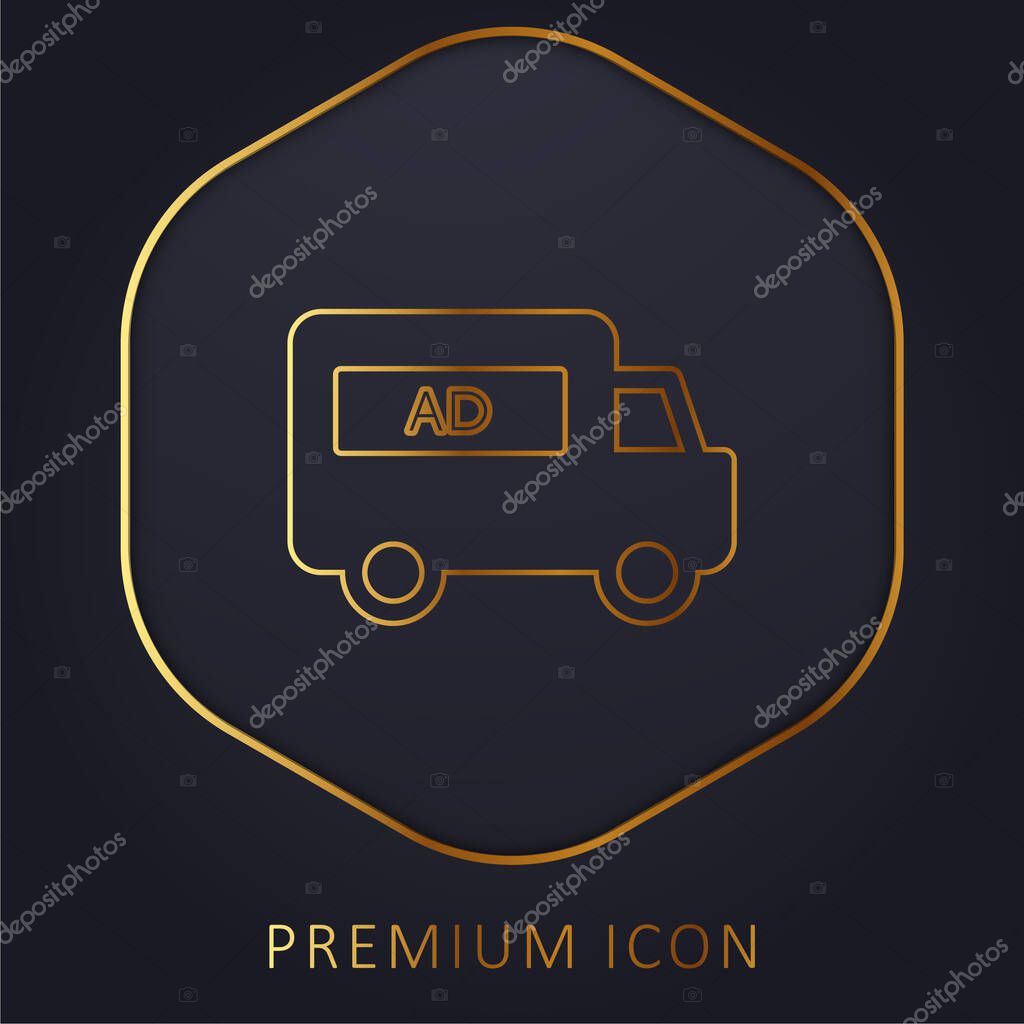 AD Van golden line premium logo or icon