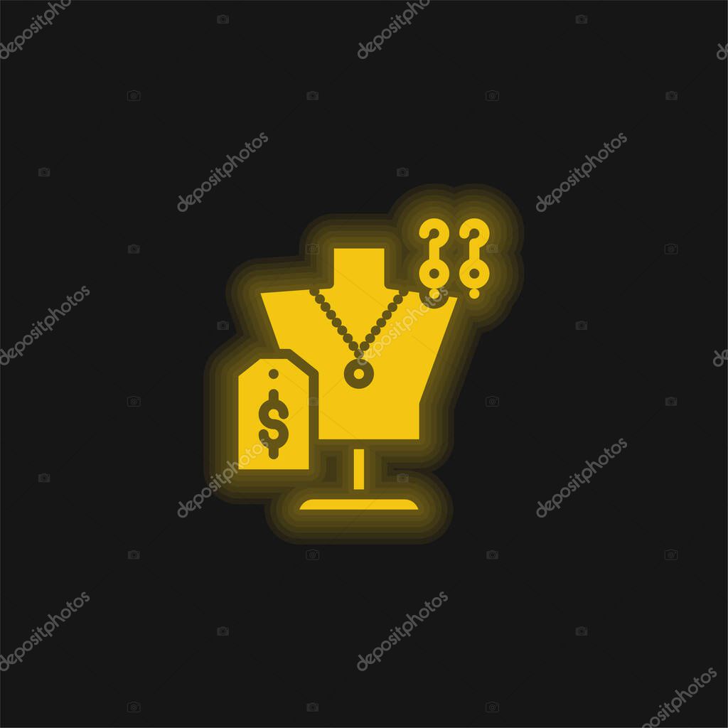Accesories yellow glowing neon icon